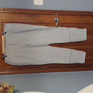 Old Navy Navy and White Striped Trousers
